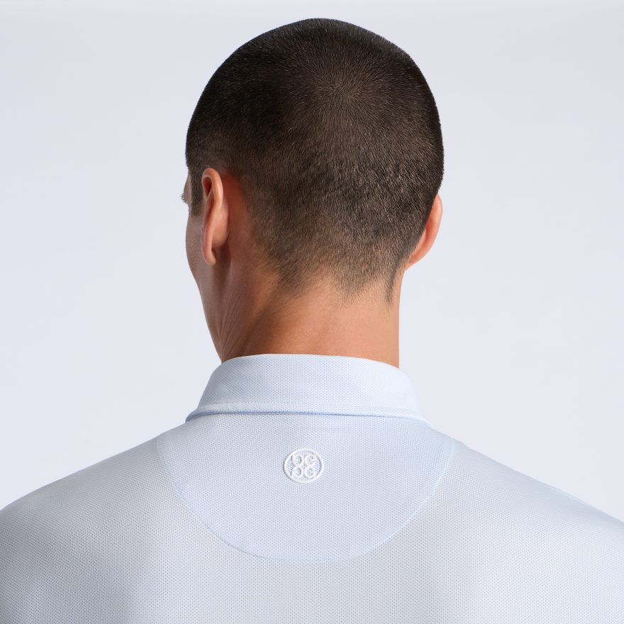 DELTA DOT JACQUARD LONG SLEEVE POLO in BAJA - Alternate Image 4