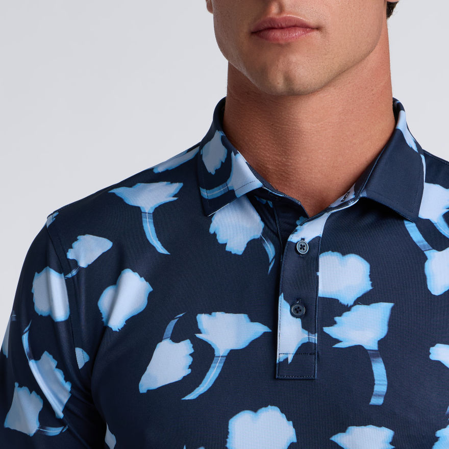 GHOST FLORAL TECH JERSEY POLO in TWILIGHT / BAJA - Alternate Image 4