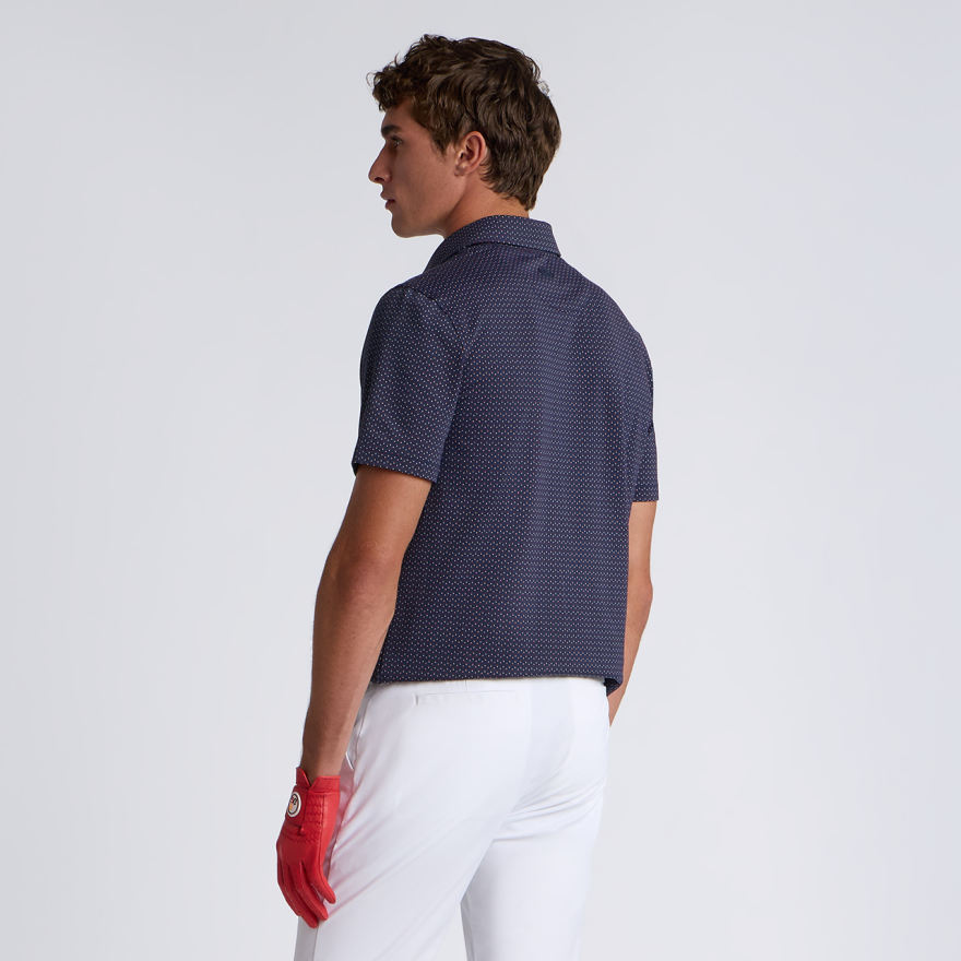 ALL PLAY SPADE GEO STRETCH KNIT POLO in TWILIGHT / CLASSIC RED - Alternate Image 3