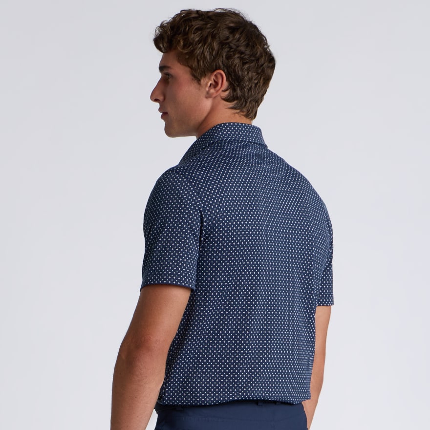 ALL PLAY FOULARD GEO STRETCH KNIT POLO in Twilight / Snow - Alternate Image 3