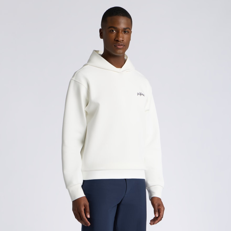 FORE CORNERS COTTON BLEND SCUBA HOODIE in CHALK WHITE - Alternate Image 2