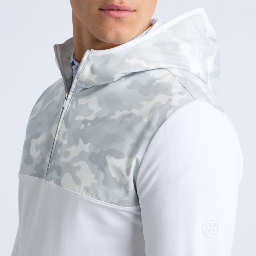 CAMO BRUSHED BACK TECH TERRY 1/4 ZIP HOODIE in SNOW CAMO - Alternate Image 4
