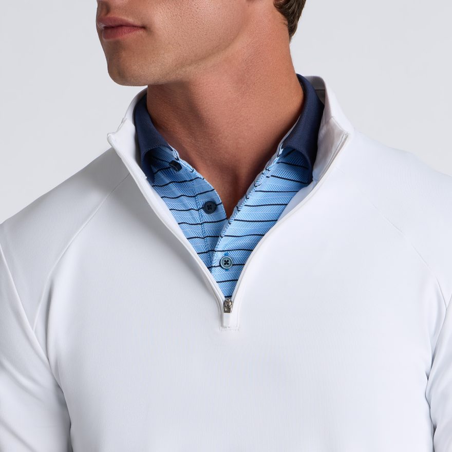 BRUSHED BACK TECH TERRY 1/4 ZIP PULLOVER in Snow - Alternate Image 5