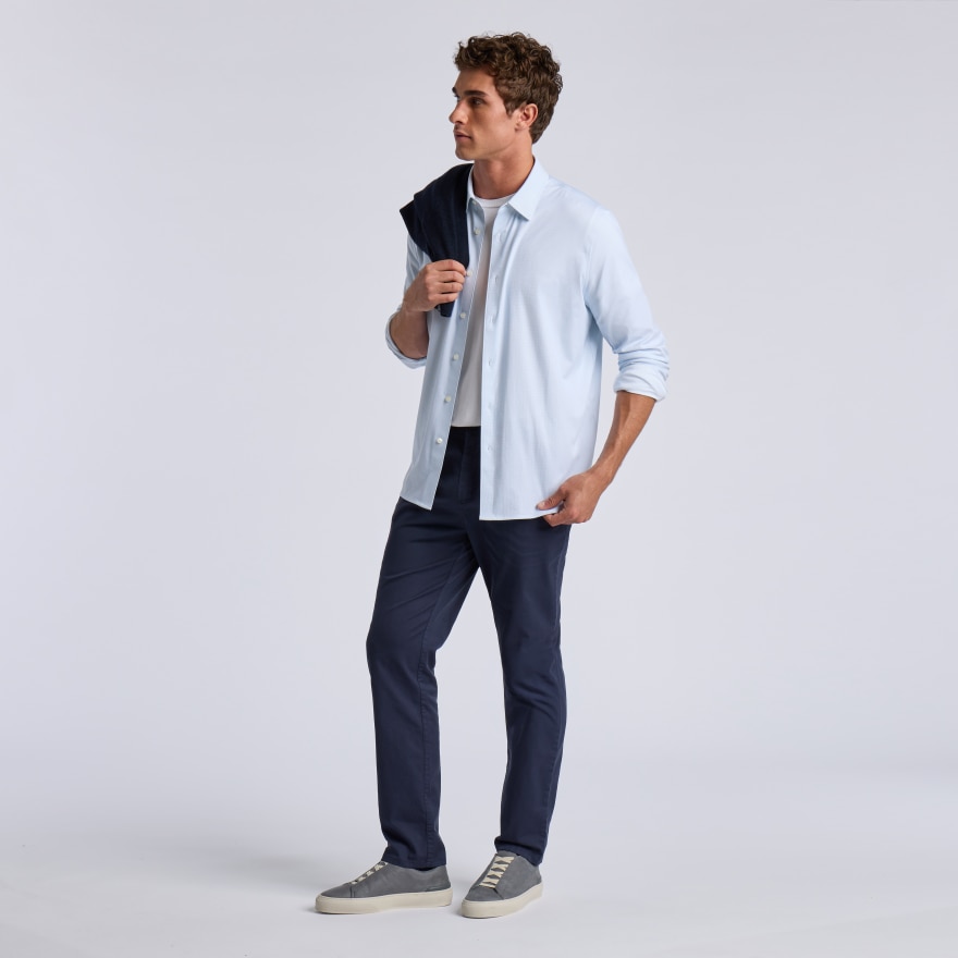 LTD RELEASE DIAMOND LUXE COTTON BLEND SHIRT in SNOW/BAJA - Alternate Image 1