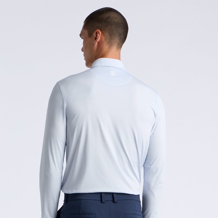 DELTA DOT JACQUARD LONG SLEEVE POLO in BAJA - Alternate Image 3