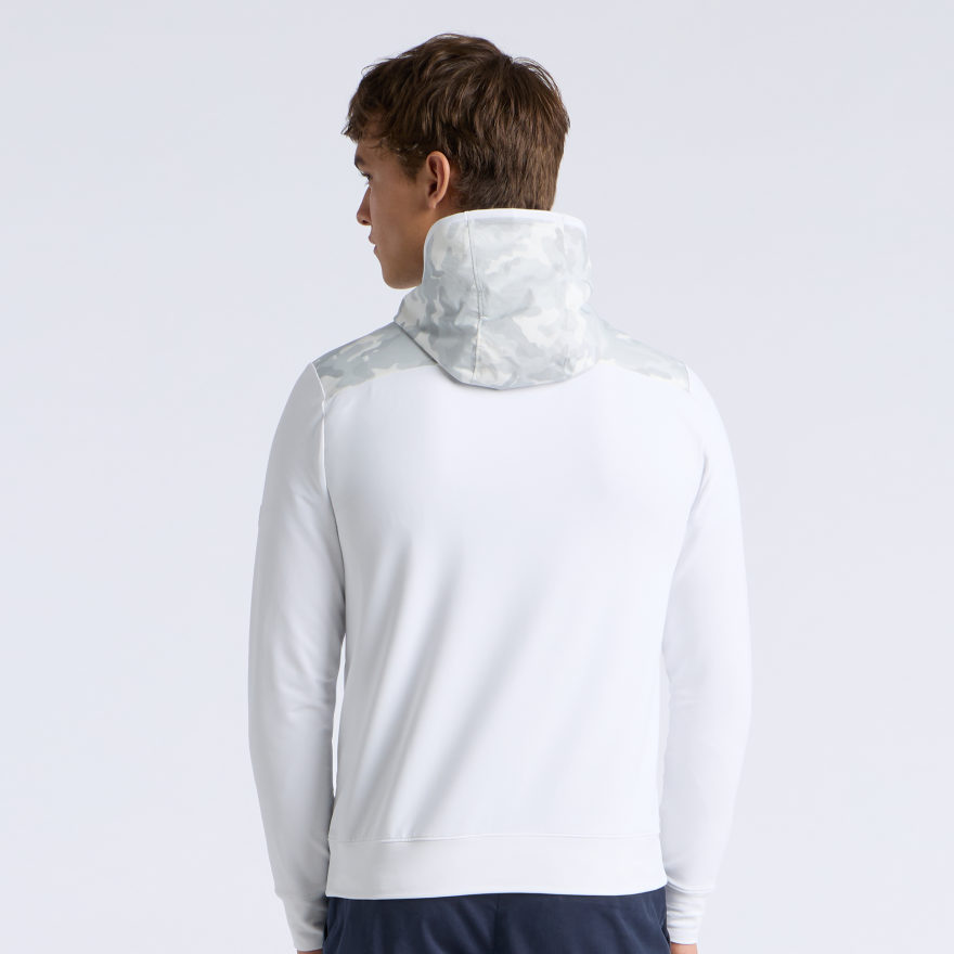 CAMO BRUSHED BACK TECH TERRY 1/4 ZIP HOODIE in SNOW CAMO - Alternate Image 3