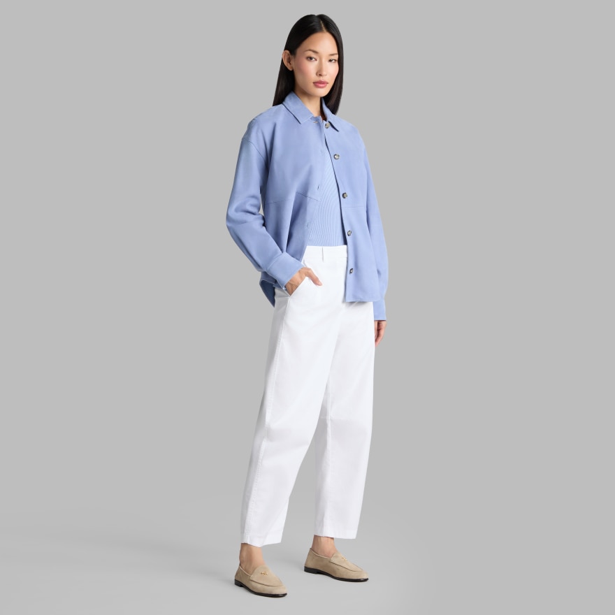 RELAXED FIT SUEDE SHIRT JACKET in Willow - Alternate Image 2