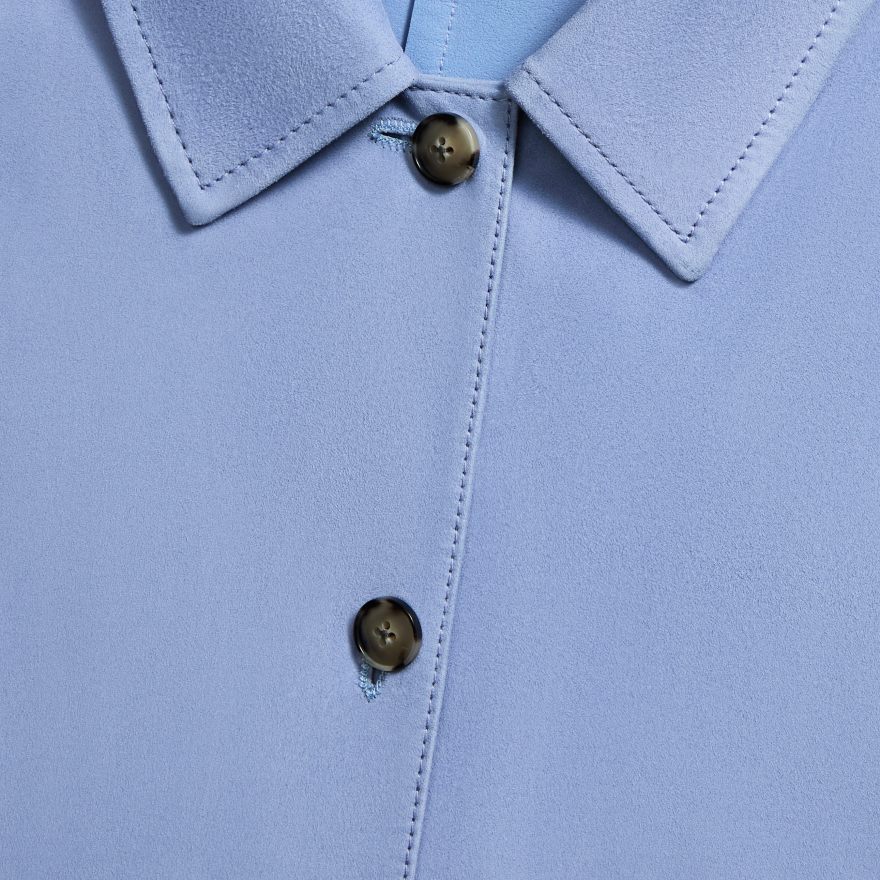 RELAXED FIT SUEDE SHIRT JACKET in Willow - Alternate Image 4