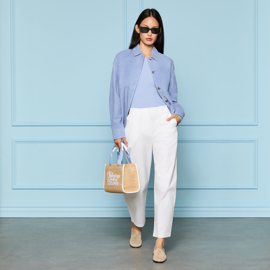 RELAXED FIT SUEDE SHIRT JACKET in Willow - Alternate Image 1