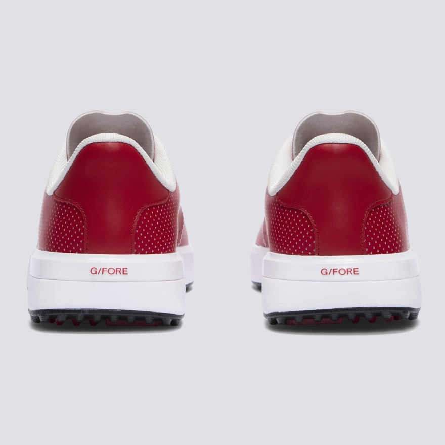 WOMEN'S LTD RELEASE G.112 PERFORATED LEATHER SADDLE STRIPE GOLF SHOE in CLASSIC RED / SNOW - Alternate Image 4