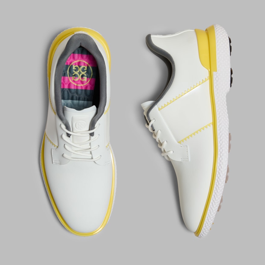 WOMEN'S GALLIVAN2R SIDE STRIPE KILTIE GOLF SHOE in SNOW/CANARY - Alternate Image 2