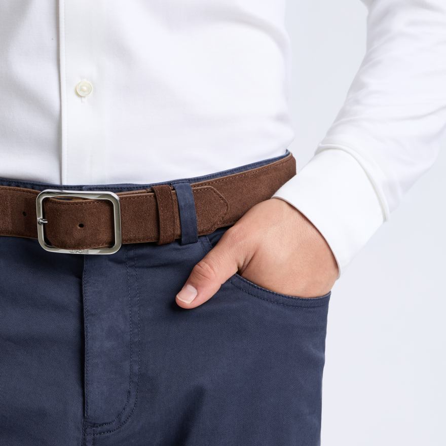 MEN'S LUXE SUEDE BELT in Espresso - Alternate Image 2