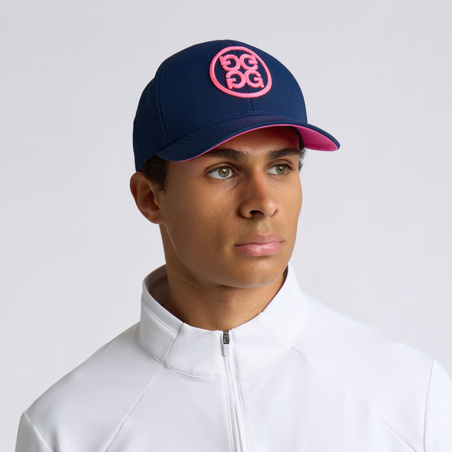 CHAINSTITCH CIRCLE G'S CONTRAST HAT in TWILIGHT / KNOCKOUT PINK - Alternate Image 2