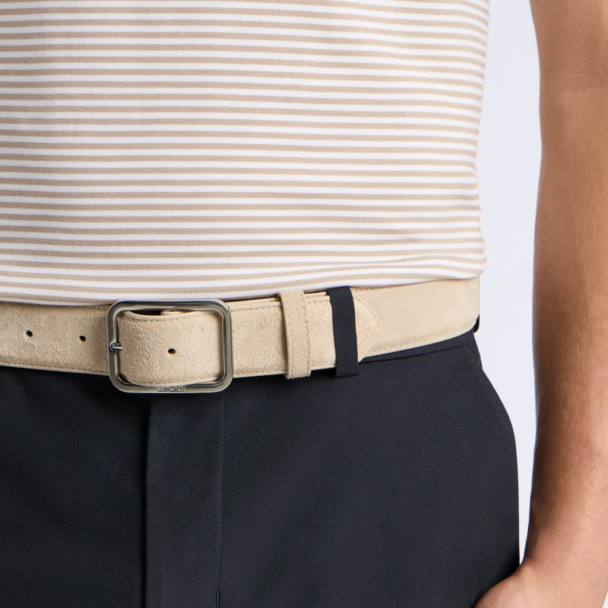MEN'S LUXE SUEDE BELT in PUMICE - Alternate Image 2
