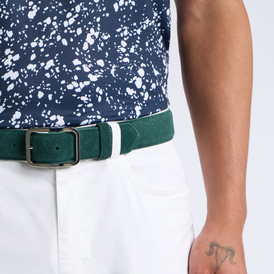 MEN'S LUXE SUEDE BELT in Pine - Alternate Image 2
