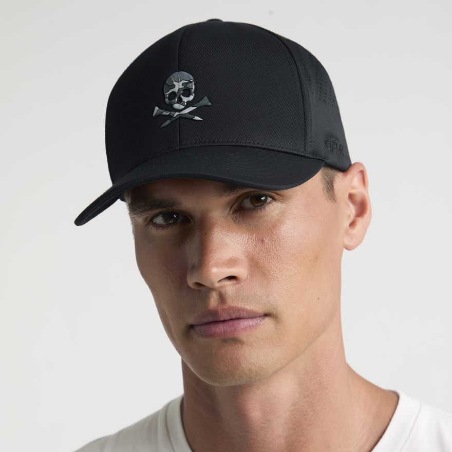 SKULL & TEES PERFORATED DELTA HAT in Onyx - Alternate Image 2