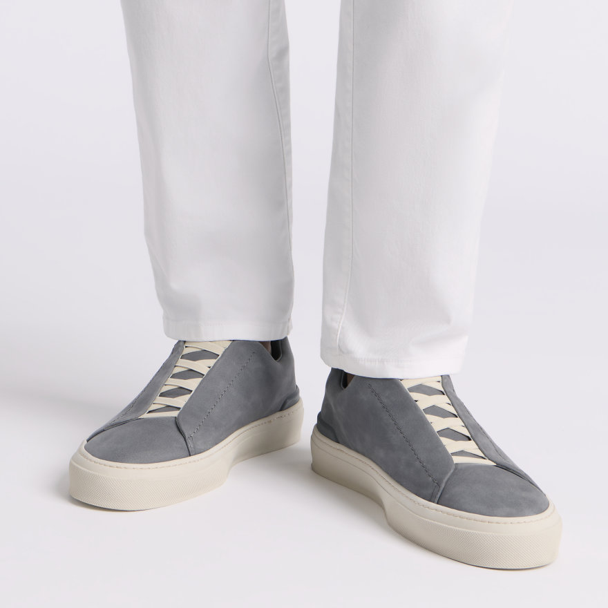 MEN'S ENDEAVOUR SLIP ON LEATHER SNEAKER in MONUMENT - Alternate Image 4