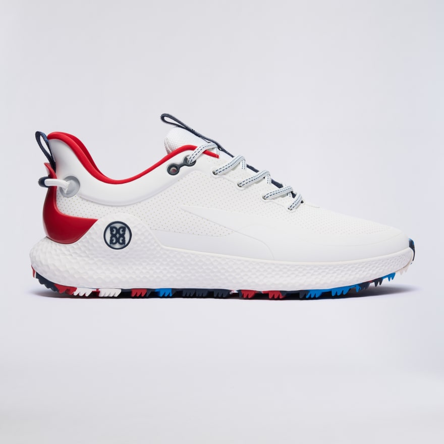 MEN'S MG4+ O2 PERFORATED GOLF SHOE in SNOW / CLASSIC RED - Alternate Image 2