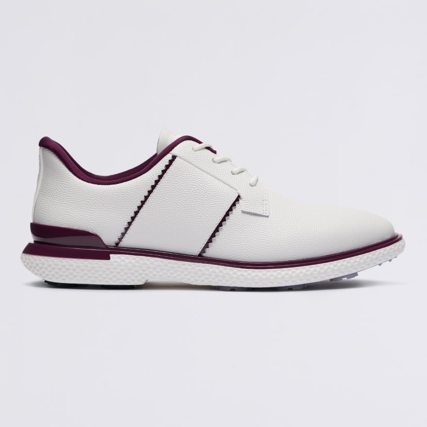 WOMEN'S GALLIVAN2R LEATHER SADDLE STRIPE KILTIE GOLF SHOE in SNOW / DARK PLUM - Alternate Image 2