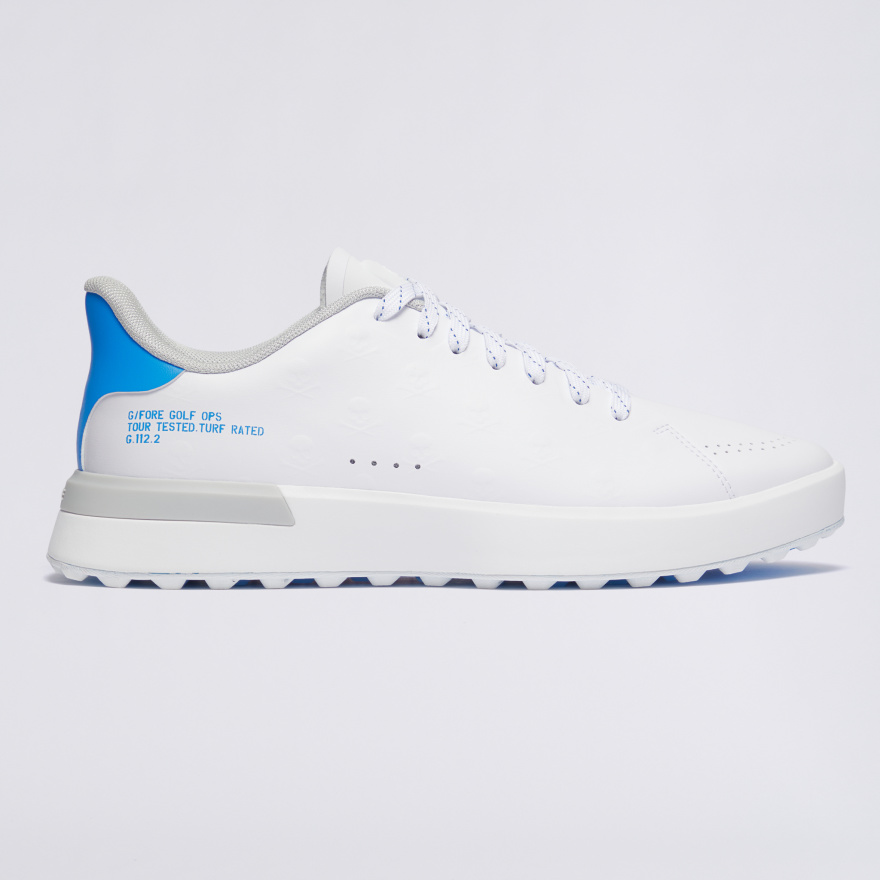 MEN'S G.112 EMBOSSED SKULL & TEES GOLF SHOE in SNOW / CERULEAN - Alternate Image 2