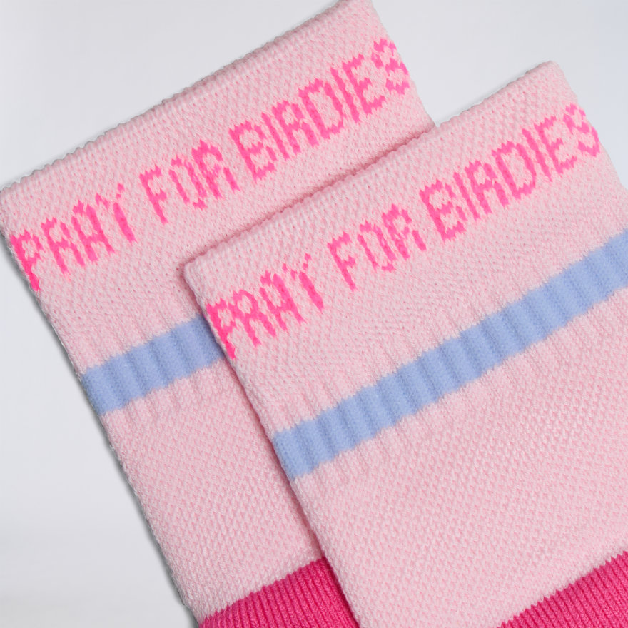 WOMEN'S PRAY FOR BIRDIES QUARTER SOCK in Blush - Alternate Image 1