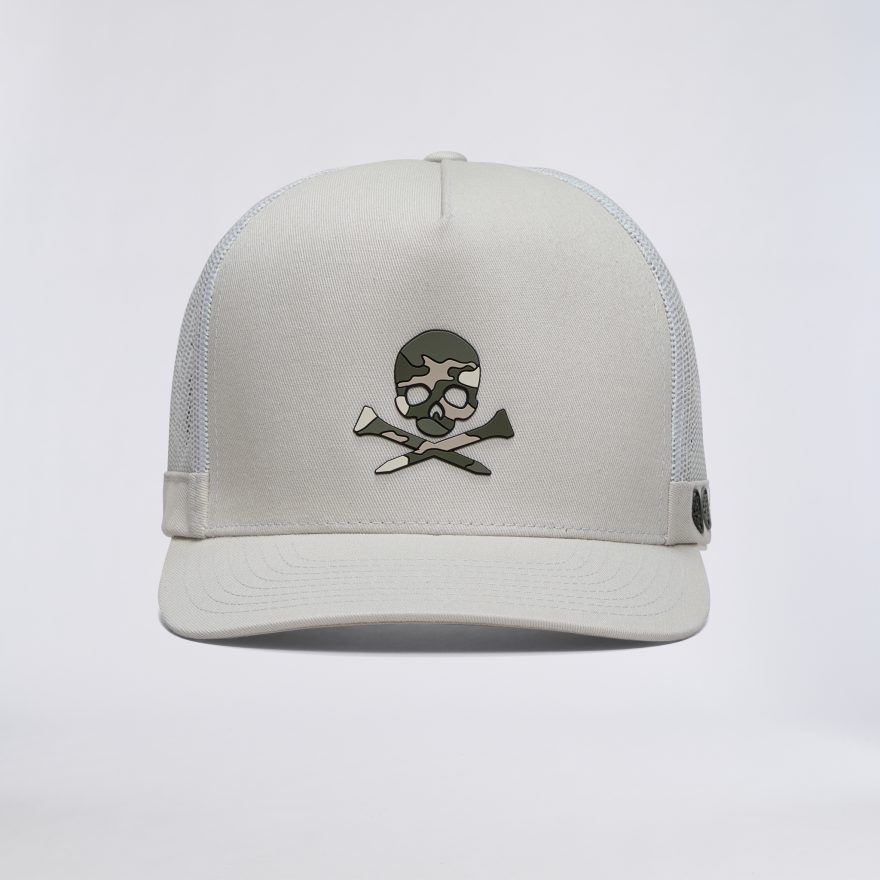 CAMO SKULL & TEES TALL TRUCKER HAT in PUMICE - Alternate Image 4