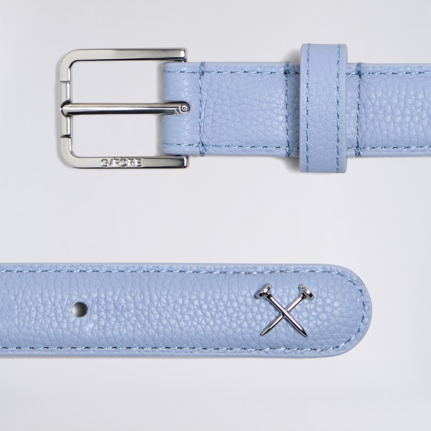 WOMEN'S METAL TEES LEATHER BELT in Willow - Alternate Image 1