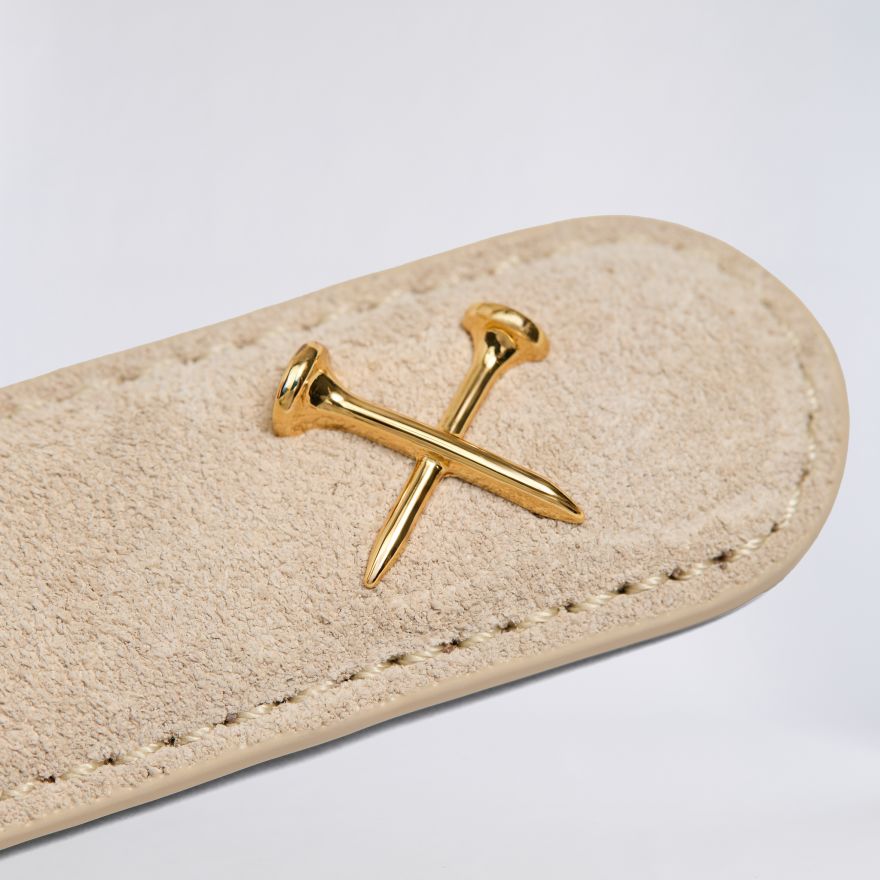 WOMEN'S METAL TEES SUEDE BELT in PUMICE - Alternate Image 3