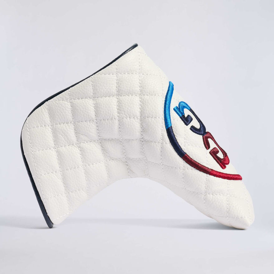 STRIPED CIRCLE G'S LEATHER BLADE HEADCOVER in SNOW / MULTI - Alternate Image 3