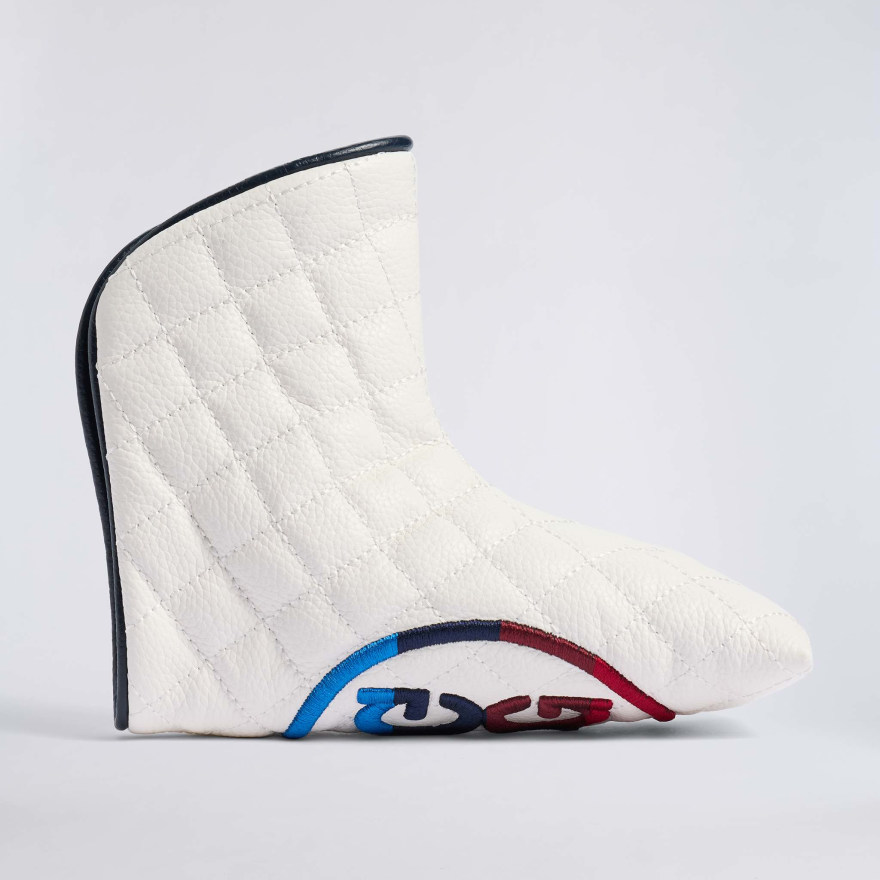 STRIPED CIRCLE G'S LEATHER BLADE HEADCOVER in SNOW / MULTI - Alternate Image 2
