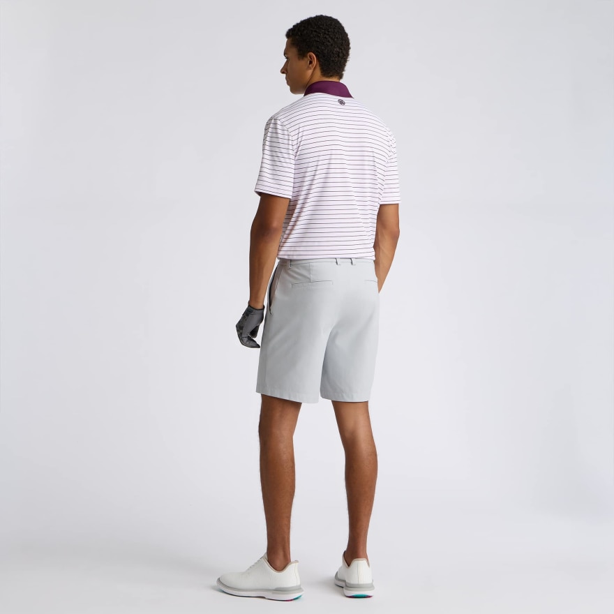 HERRINGBONE STRIPE TECH JERSEY POLO in BLUSH / DARK PLUM - Alternate Image 7