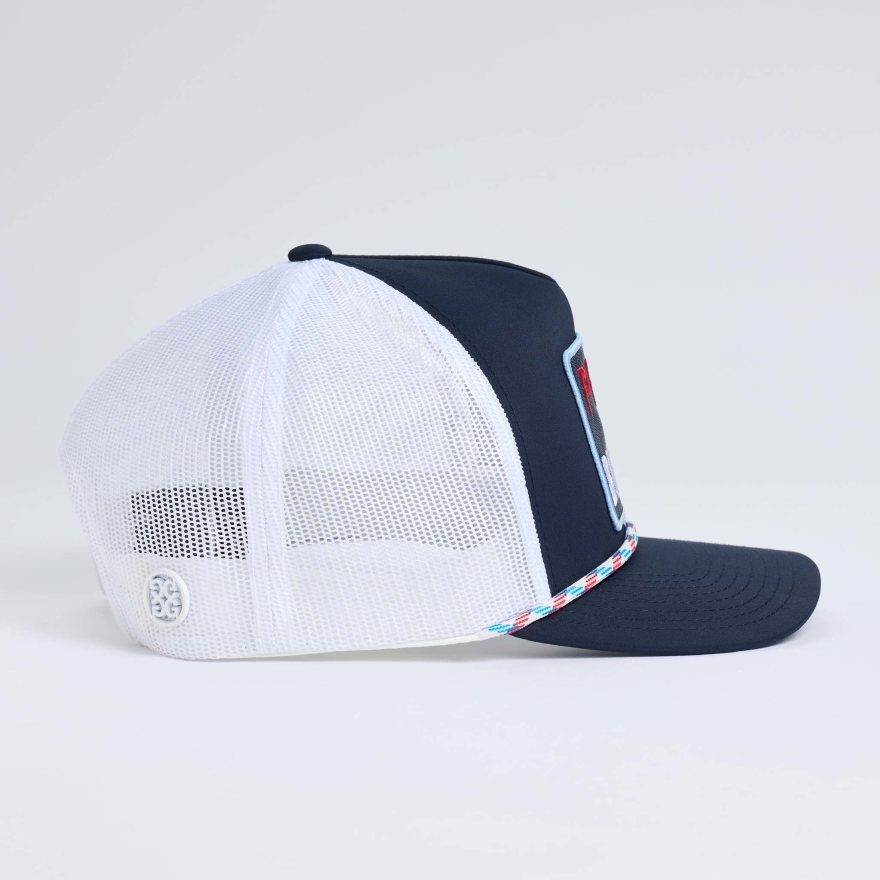 PRAY FOR BIRDIES RETRO MID TRUCKER HAT in TWILIGHT / RWB - Alternate Image 4