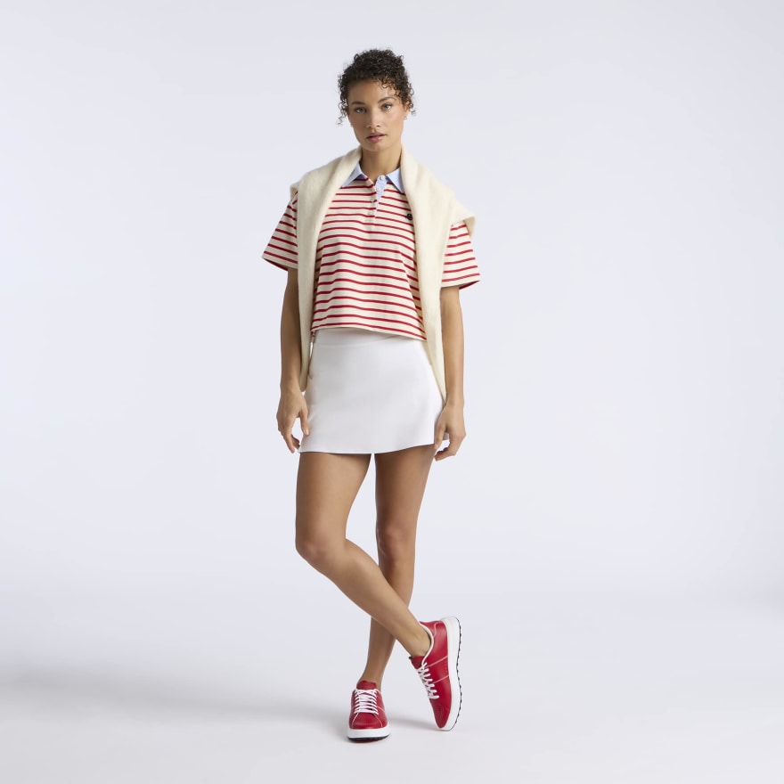 G SCRIBE BOXY RUGBY POLO in CHALK WHITE / LAVA - Alternate Image 1