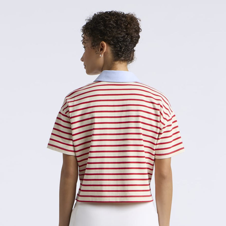 G SCRIBE BOXY RUGBY POLO in CHALK WHITE / LAVA - Alternate Image 3