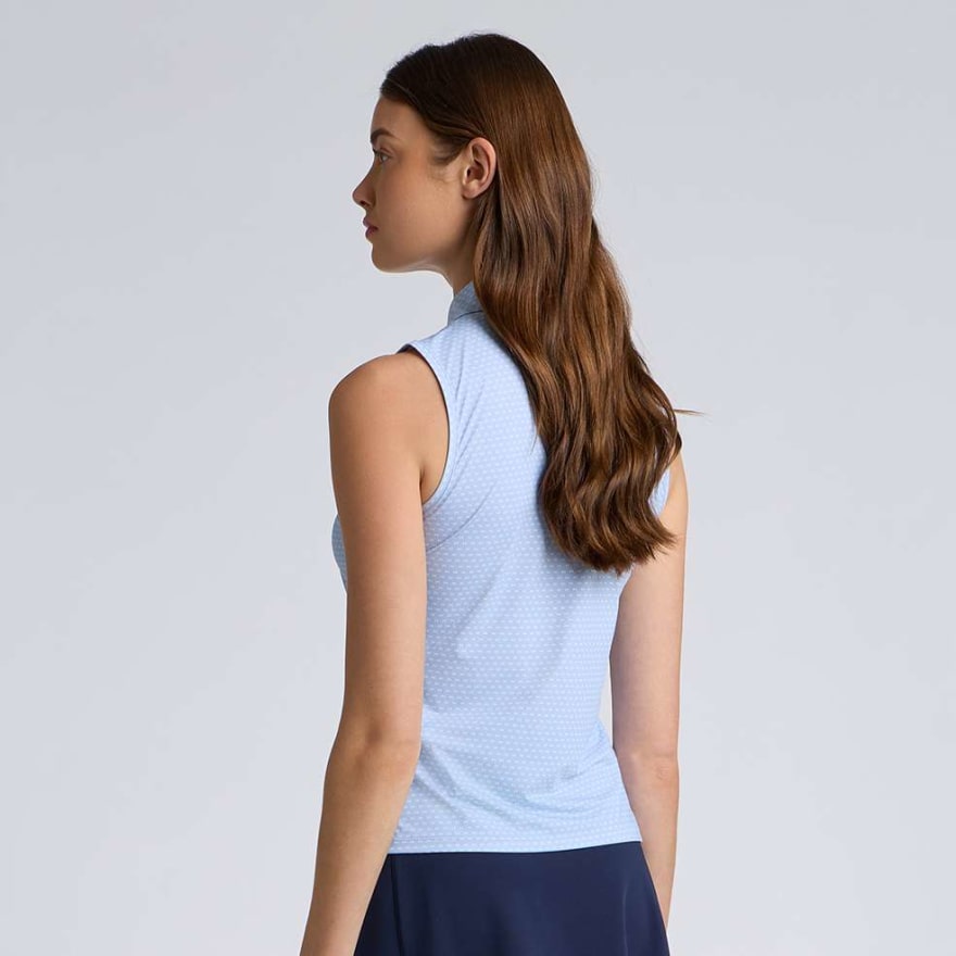 GEO 2 SILKY TECH NYLON SLEEVELESS POLO in SKY / SNOW - Alternate Image 3