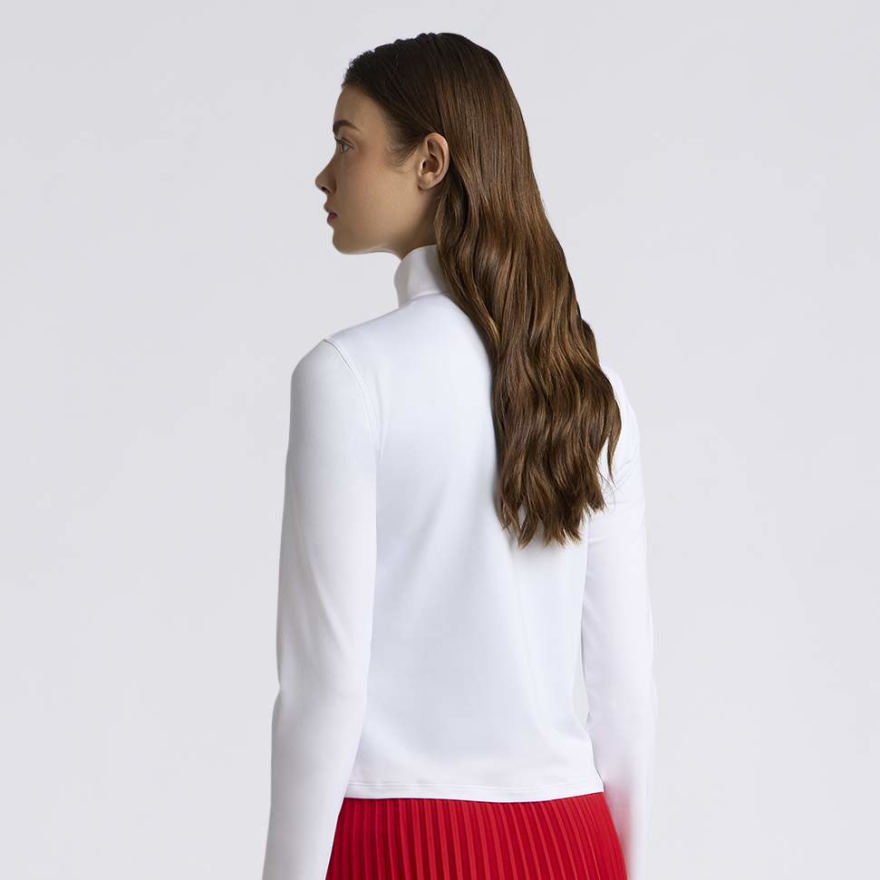 CHEVRON TECH JERSEY 1/4 ZIP PULLOVER in Snow - Alternate Image 3