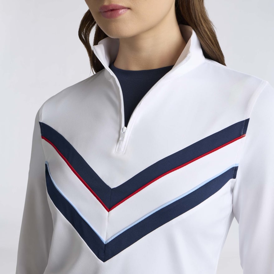 CHEVRON TECH JERSEY 1/4 ZIP PULLOVER in Snow - Alternate Image 4