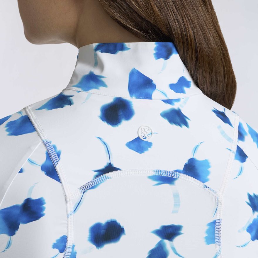 DROP FLORAL SILKY TECH NYLON 1/4 ZIP PULLOVER in Snow - Alternate Image 4
