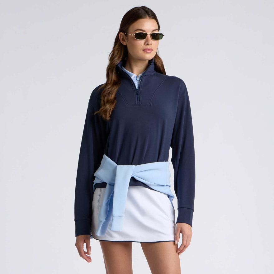 ALL PLAY LIGHTWEIGHT TERRY LONG SLEEVE 1/4 ZIP PULLOVER in Twilight - Alternate Image 2