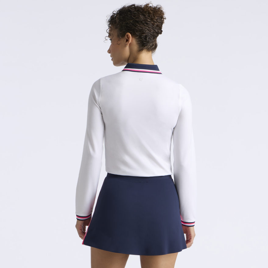 ALL PLAY TIPPED LONG SLEEVE POLO in Snow - Alternate Image 3