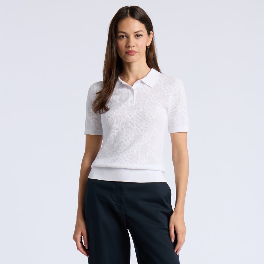 POINTELLE G JUMPER POLO in Snow - Alternate Image 2