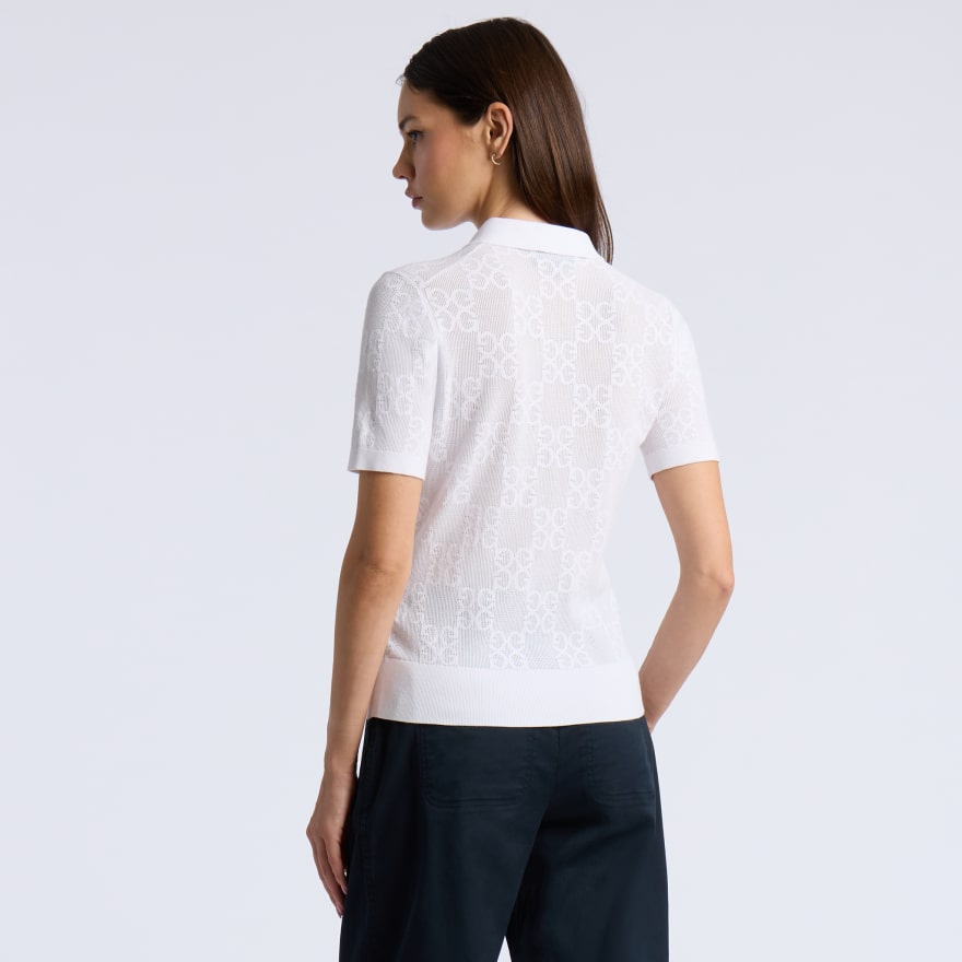 POINTELLE G JUMPER POLO in Snow - Alternate Image 3