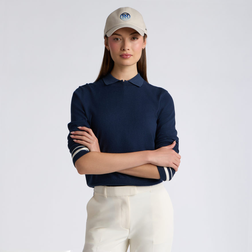 COOLING COTTON CREWNECK JUMPER in Twilight - Alternate Image 2