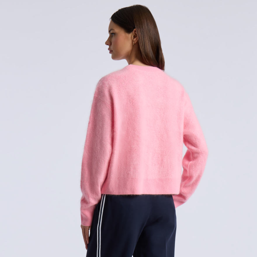 POINTELLE G BRUSHED CASHMERE CREWNECK SWEATER in CANDY - Alternate Image 3