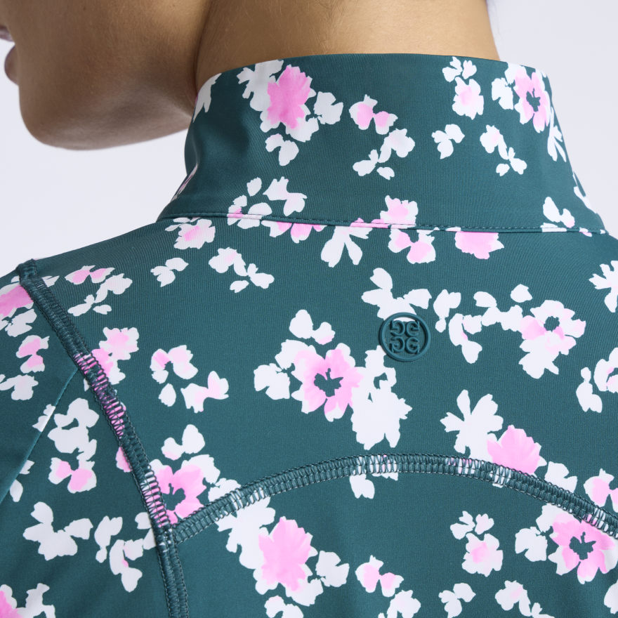 BLOSSOM SILKY TECH NYLON 1/4 ZIP PULLOVER in MARINE TEAL - Alternate Image 4