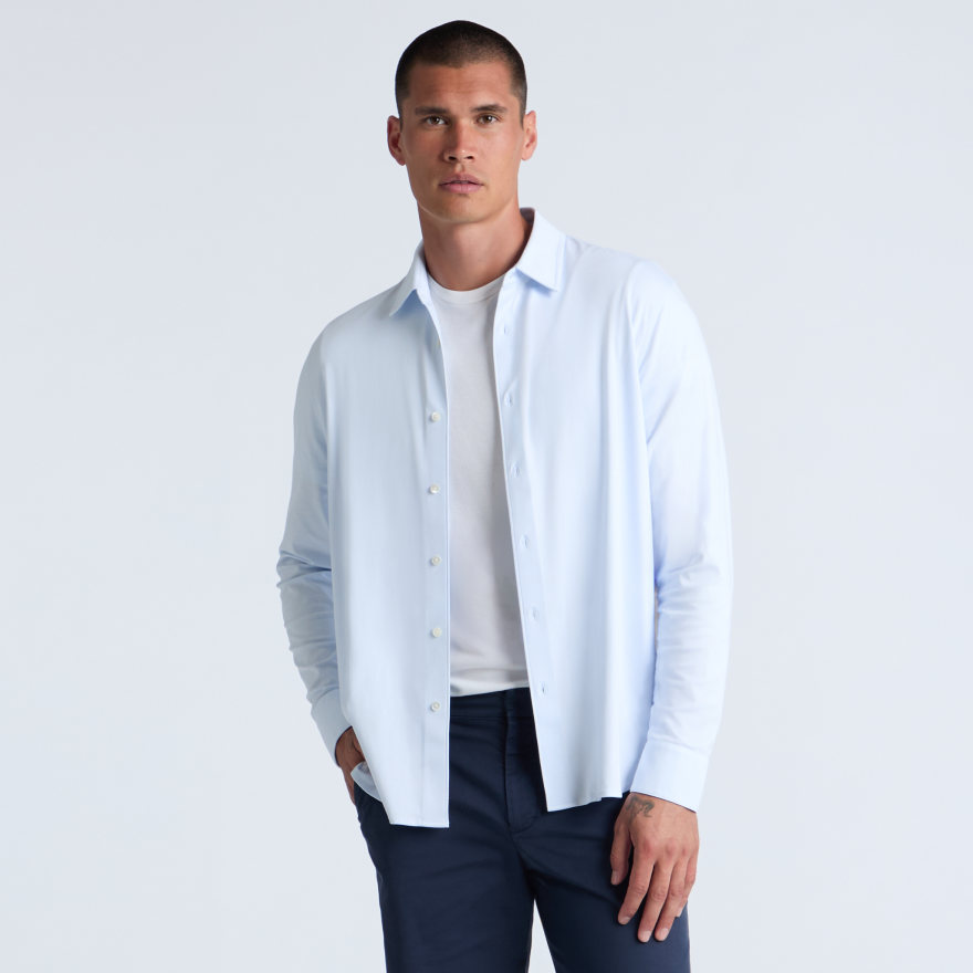 LUXE COTTON BLEND SHIRT in PALE BAJA - Alternate Image 2
