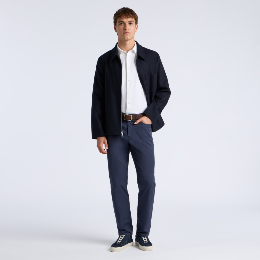 LUXE COTTON BLEND SHIRT in Snow - Alternate Image 1