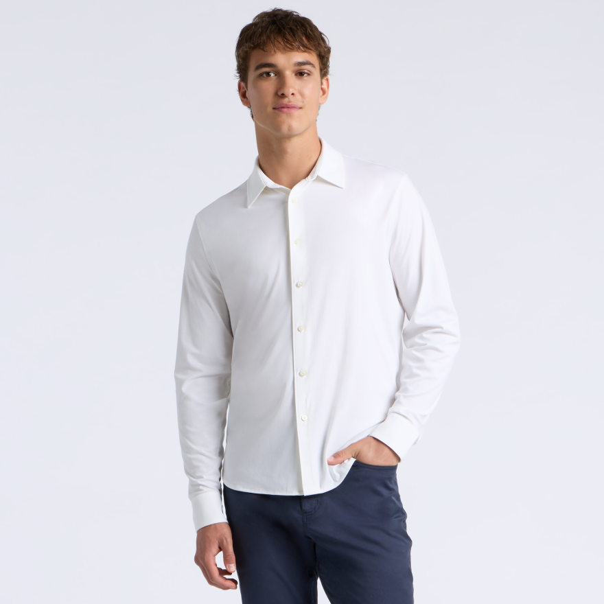 LUXE COTTON BLEND SHIRT in Snow - Alternate Image 2