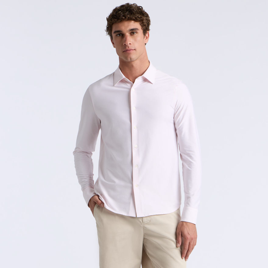 LTD RELEASE LUXE COTTON BLEND SHIRT in BLUSH/SNOW - Alternate Image 2