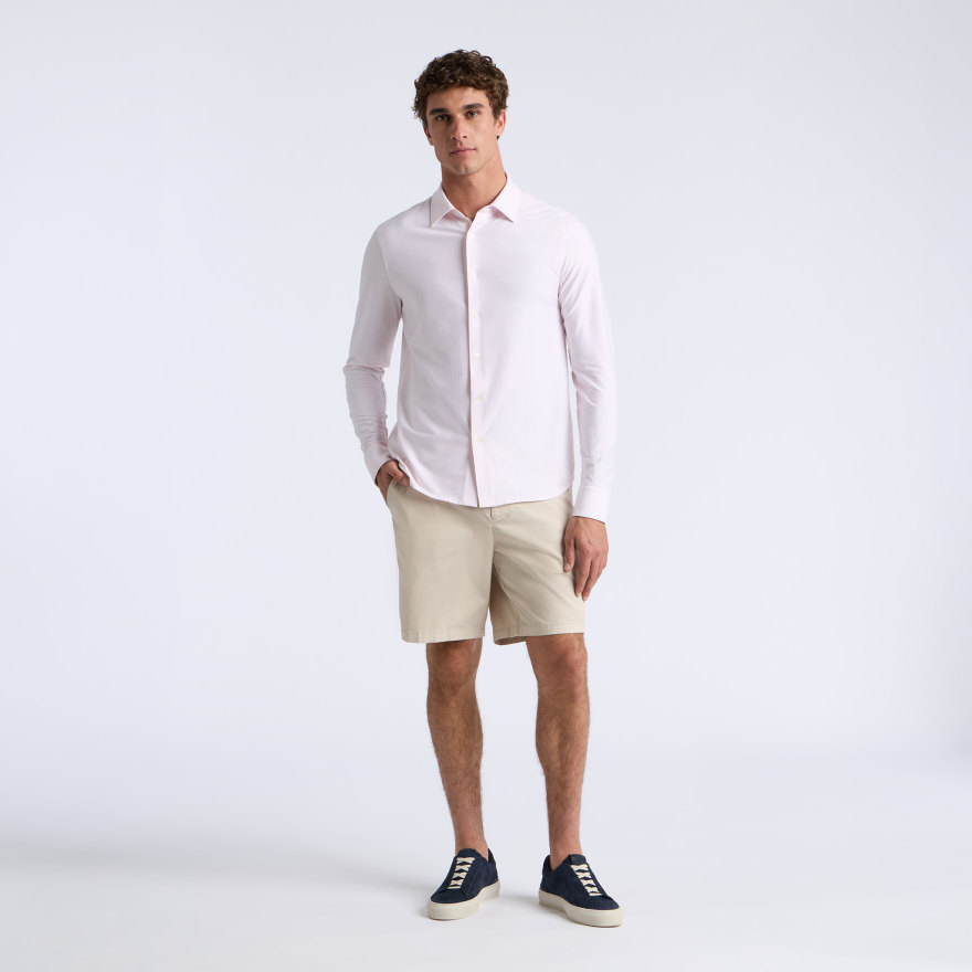 LTD RELEASE LUXE COTTON BLEND SHIRT in BLUSH/SNOW - Alternate Image 7